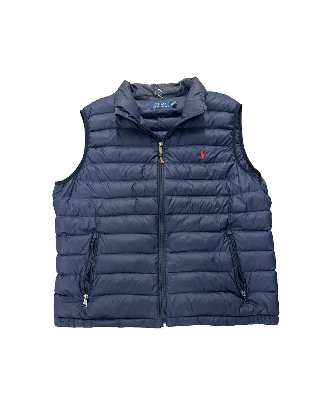 Polo Ralph Lauren Quilted Down Navy Puffer Vest Logo Zip Men 2XL XXL